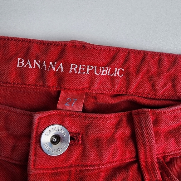 Banana Republic Washed Red Women's Skinny Jeans Red Size 27 Cotton 30×29J3 - Picture 5 of 12